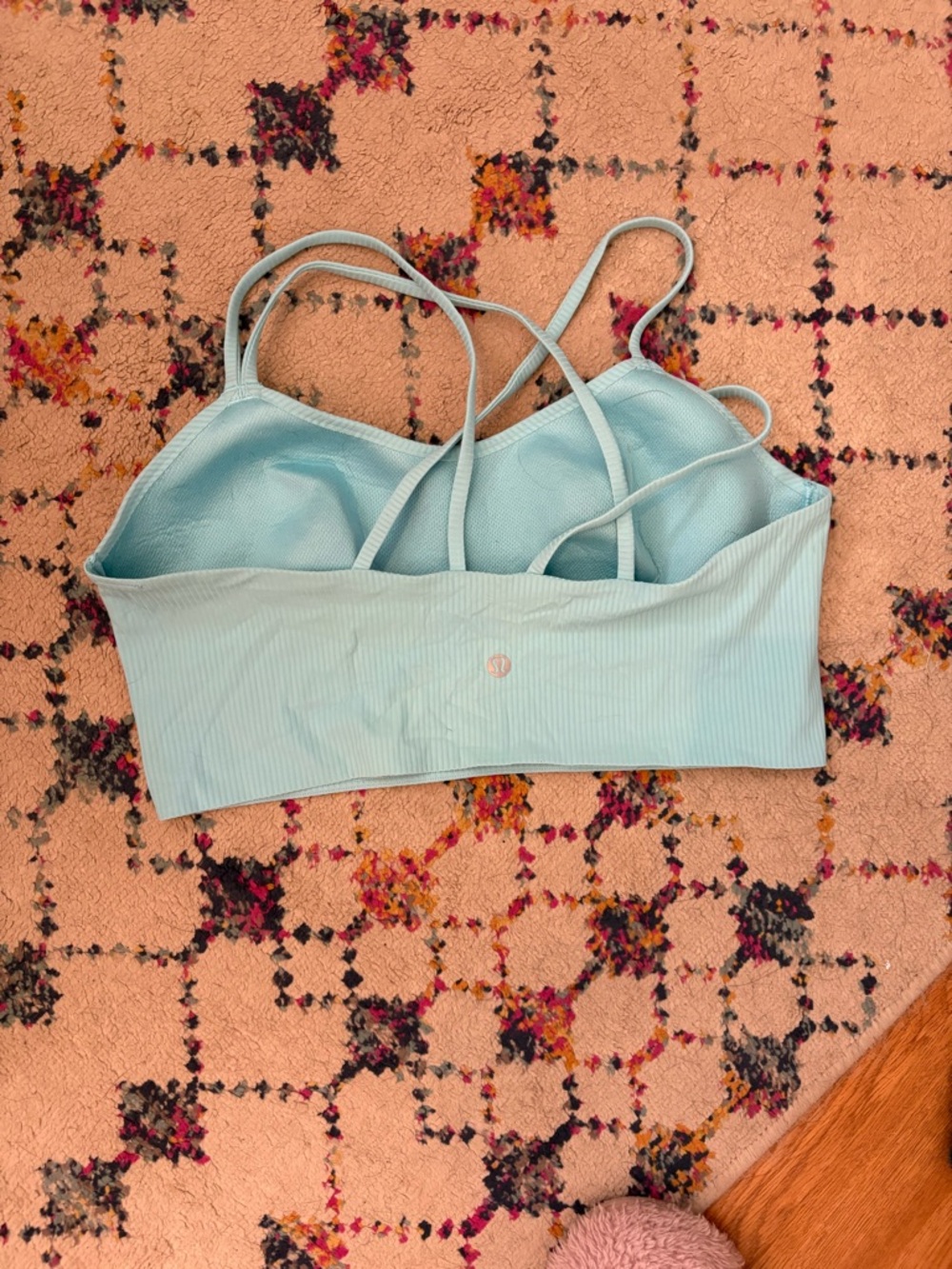 Lululemon like a cloud ribbed longline bra-Cyan blue